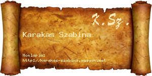 Karakas Szabina névjegykártya